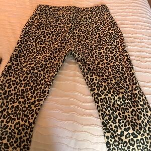 ZARA LEOPARD PRINT DENIM